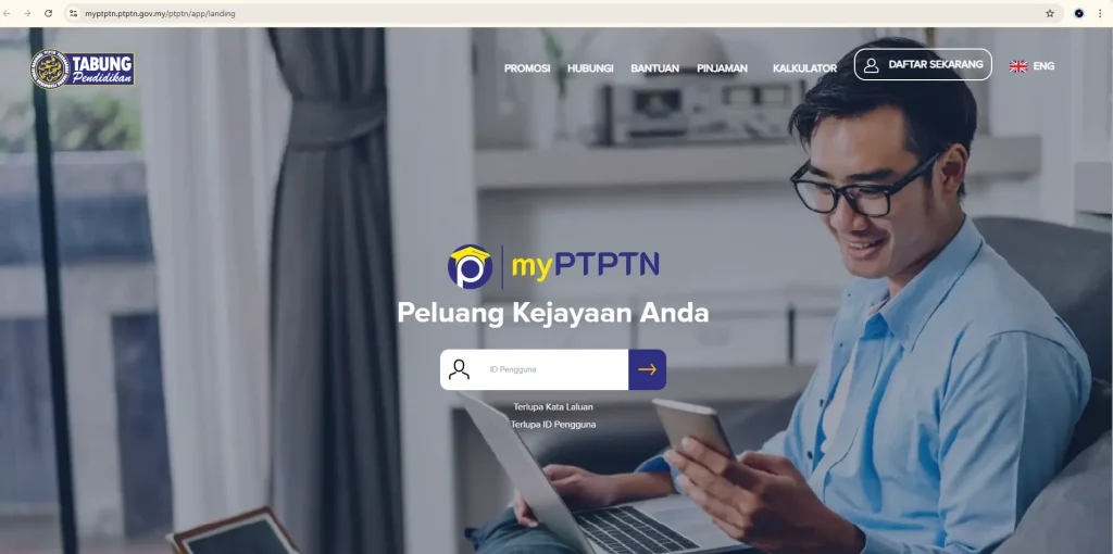 log masuk ptptn
